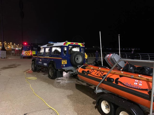 RNLI volunteers and the Lytham Coastguard were on the scene this morning. Pic by RNLI Blackpool