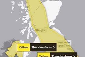 Yellow warning of thunderstorms