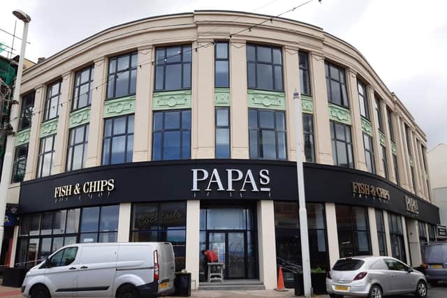 The new Papas Fish and Chips restaurant on the corner of Church Street on the Promenade