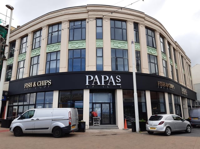 The new Papas Fish and Chips restaurant on the corner of Church Street on the Promenade