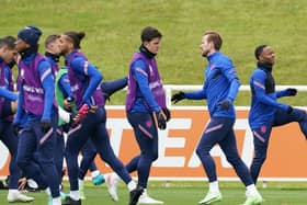 England had their final training session at St George's Park on Tuesday before heading south for Wednesday's Euro 2020 semi-final at Wembley