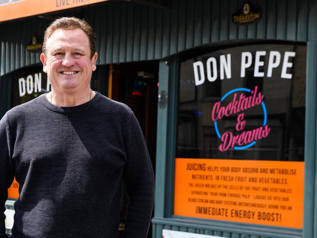 Bill Tankard outside the Don Pepe bar