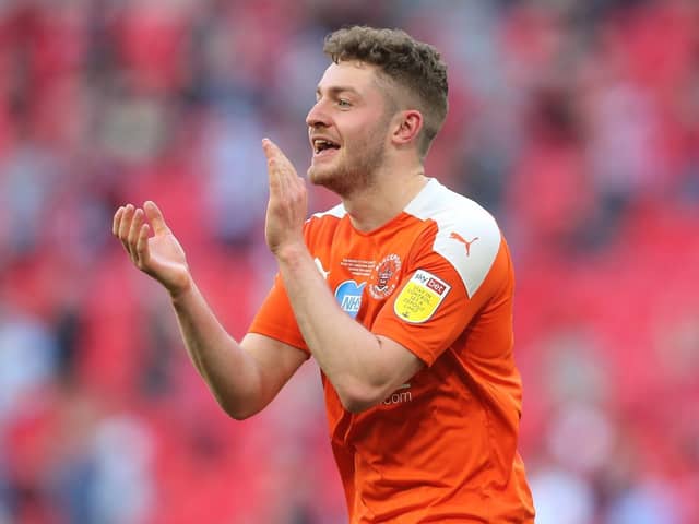 Elliot Embleton helped Blackpool to a play-off final victory at Wembley in May