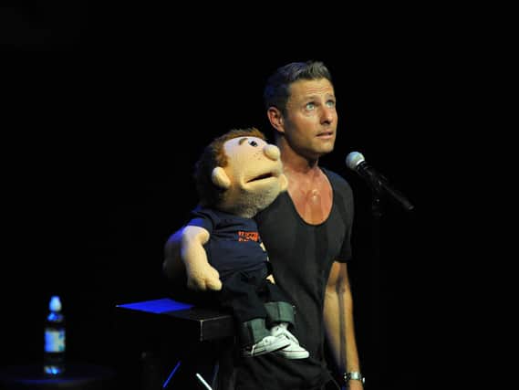 Ventriloquist Paul Zerdin with puppet Sam. He returns to Blackpool Pleasure Beach for six weeks of shows on July 16