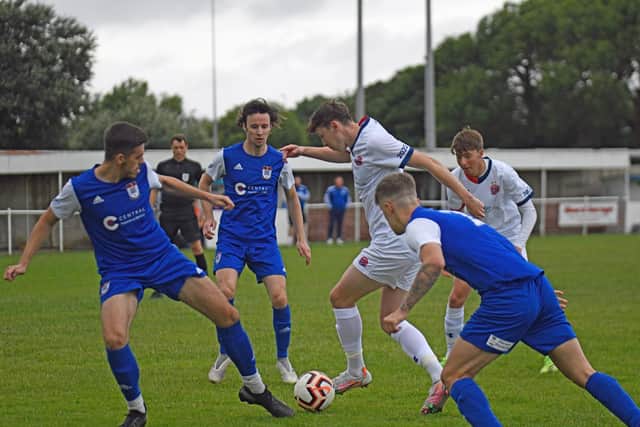 Nathan Shaw made his first appearance as a permanent AFC Fylde player at Squires Gate