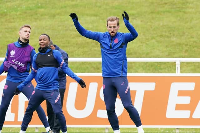 Harry Kane in England's final training session at St George's Park before heading south for Wednesday's semi-final