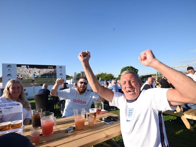 Fans ready for the big match at the Newton Arms in Blackpool