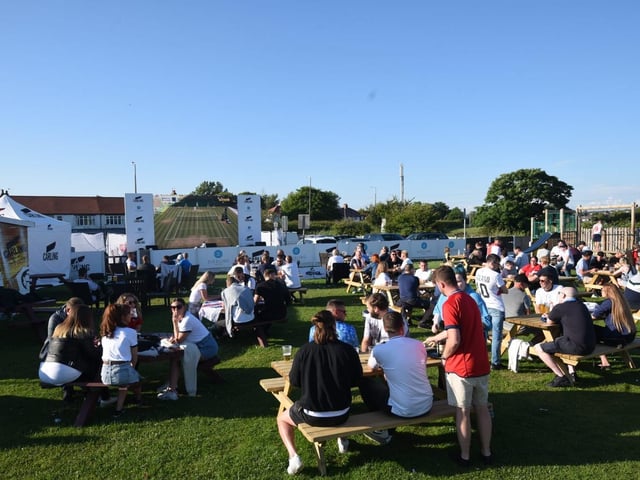 Fans at the Newton Arms in Blackpool