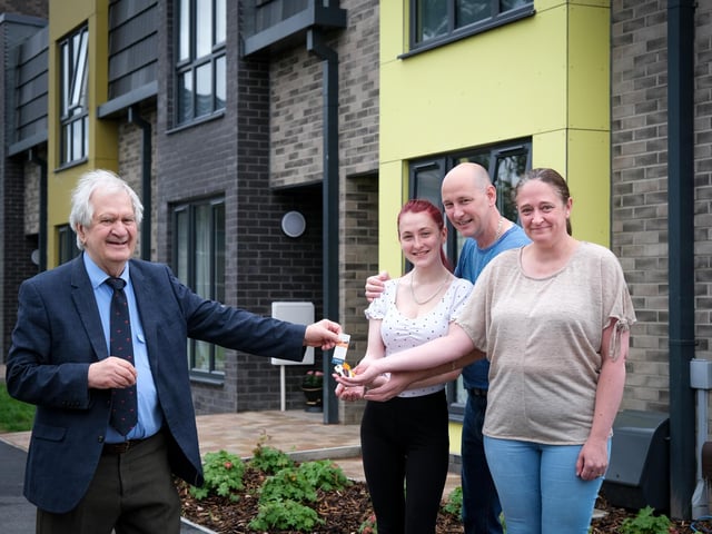 Coun Ivan Taylor with Angela, Mark and Jemma Short