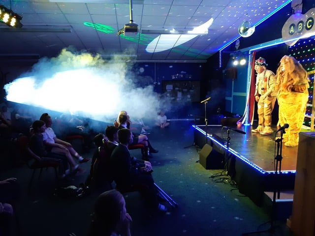 Wizard of Oz cast members perform at the opening day of the Mayfield ABC Theatre