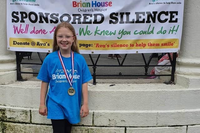 Ava Miller has smashed her initial target of 100 by over 1000 after staying silent for the day to raise money for Brian House. Picture: Kathryn Miller
