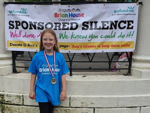 Ava Miller has smashed her initial target of 100 by over 1000 after staying silent for the day to raise money for Brian House. Picture: Kathryn Miller
