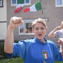 Marianna Mitchell supports Italy while husband Steve Mitchell supports England