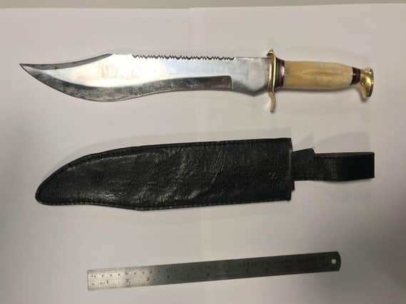 The knife removed from 16 year old in by police in Blackpool