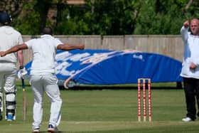Fleetwood CC professional Dyllan Matthews, here celebrting a wicket, was again a key figure in their successful weekend