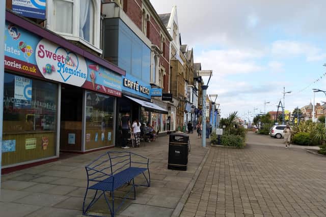 A woman in her 40s has suffered a serious head injury after she was attacked outside Cafe Nero in St Annes Road West, St Annes on June 27. Pic: Google