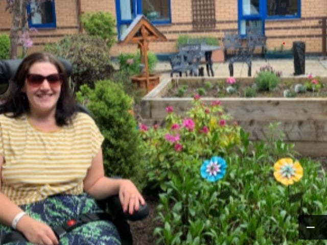 Jess Cook in the sensory garden at Royal Preston Hospital