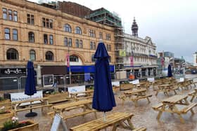 The outdoor dining area being created in St John's Square