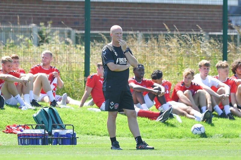 Simon Grayson watches on as the second half XI wait in the wings.