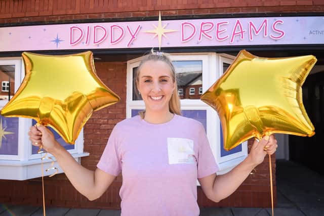 Becky Currey from Cleveleys celebrates the opening of Diddy Dreams in Marsh Mill Shopping Village. Pic: Dan Martino for JPI Media