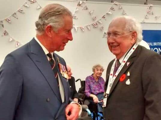 William Broadley meets Prince Charles at the VE70 celebrations