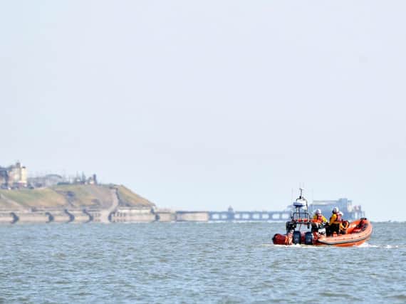 Sea rescue teams search the coast of Bispham and Cleveleys after reports of a missing person today. Pic: Dave Nelson