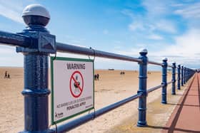 Sign at St Annes beach highlighting the barbecue ban
