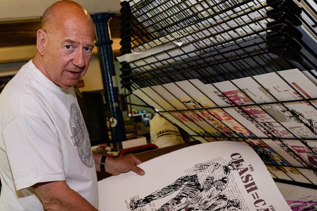 Robin Ross with another of his prints