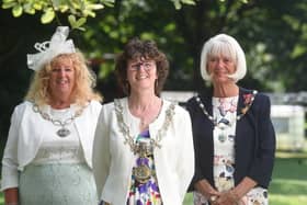 Fylde mayor Coun Elaine Silverwood (centre) with deputy mayor Coun Cheryl Little and deputy mayoress Coun Sue Fazackerley