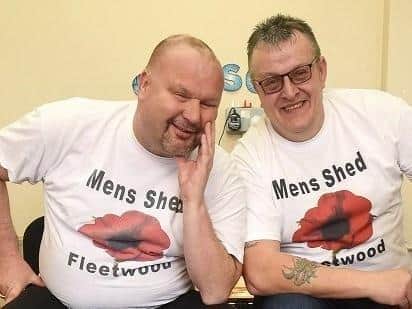 Tony O'Neill (left) and Dave Smith at Mens Shed Fleetwood  on a previous occasion