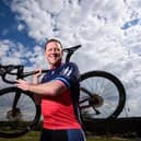 Gary Apps with his bike, before the challenge