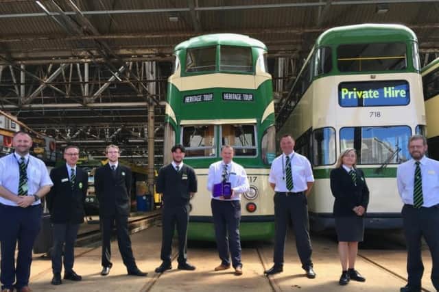 Blackpool Heritage Tram Volunteers with the award