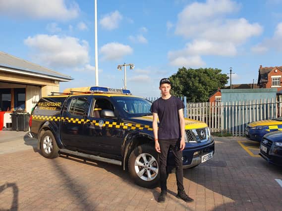 Kye Cudlip, 19, has been praised for helping save the life of a drowning man in Fleetwood last night (Monday, July 26). Pic: HM Coastguard Fleetwood