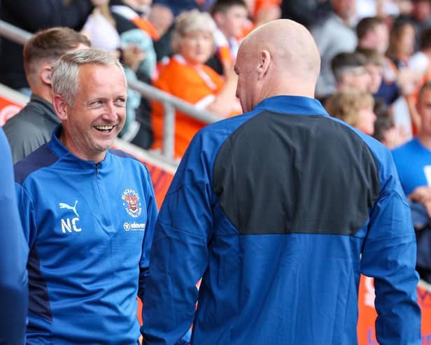Blackpool boss Neil Critchley and Burnley manager Sean Dyche at Bloomfield Road