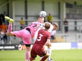 Jack Sampson is crowded out by Rochdale but Fylde hope to find more space to attack at Warrington Rylands