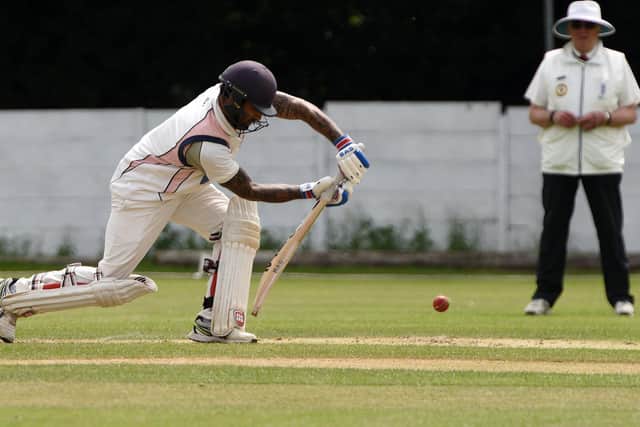 Professional Shivam Chauhan on his way to a century for Blackpool at Leyland last weekend