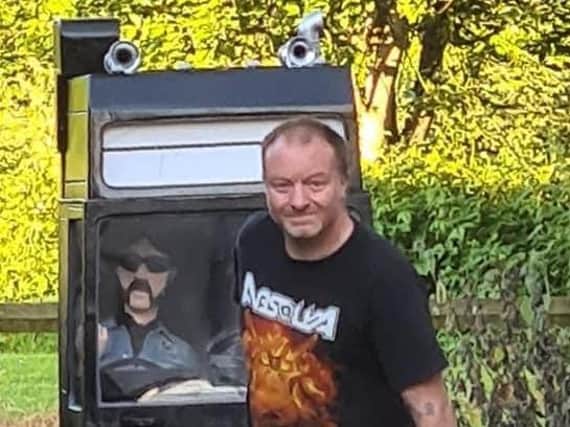 Phil Frain with his mini Volvo truck