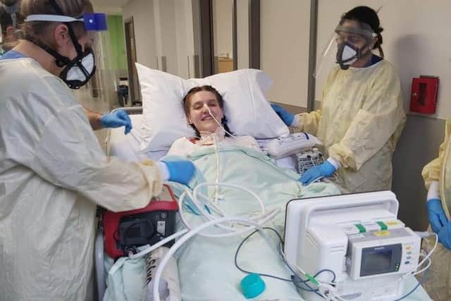 When Jess was seriously ill in hospital, she still managed a smile