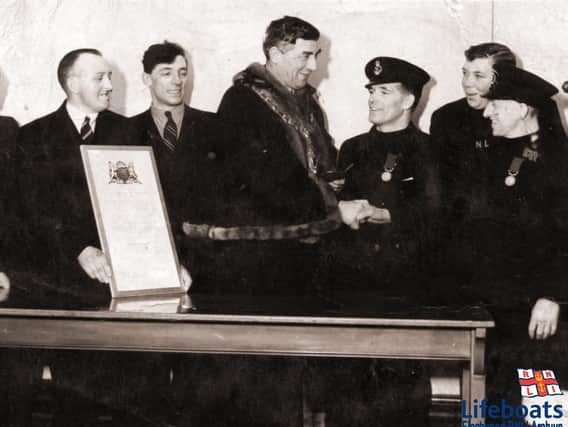 The crew of Fleetwood Lifeboat were lauded by the RNLI HQ and Fleetwood's mayor after their herioic rescue mission involving motor schooner Stella Marie in August 1941. Photo: RNLI archives