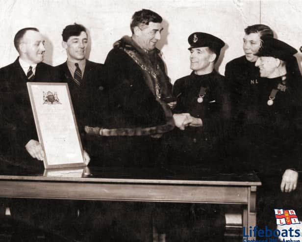 The crew of Fleetwood Lifeboat were lauded by the RNLI HQ and Fleetwood's mayor after their herioic rescue mission involving motor schooner Stella Marie in August 1941. Photo: RNLI archives