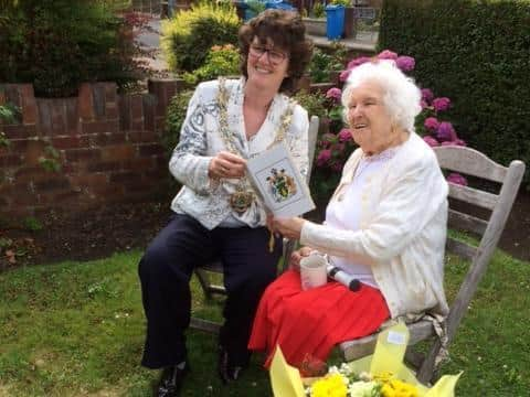 Hilda Smart with Fylde Mayor, Coun Elaine Silverwood