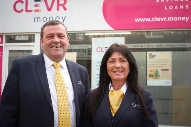 Anthony Brookes and Jackie Colebourne of Lancashire credit union, Clevr Money