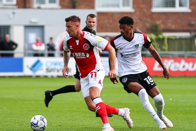 Anthony Pilkington came off the bench for his Fleetwood debut against Portsmouth