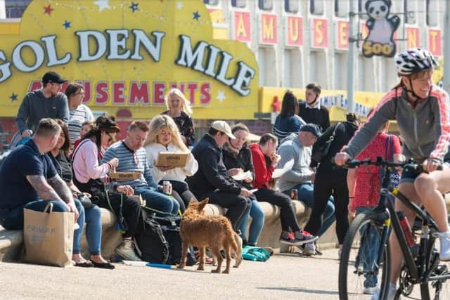 A sunny day on Blackpool Promenade