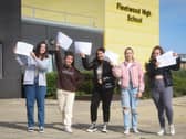 Fleetwood High School Year 11s celebrate their GCSE results. Pic: JPI Media