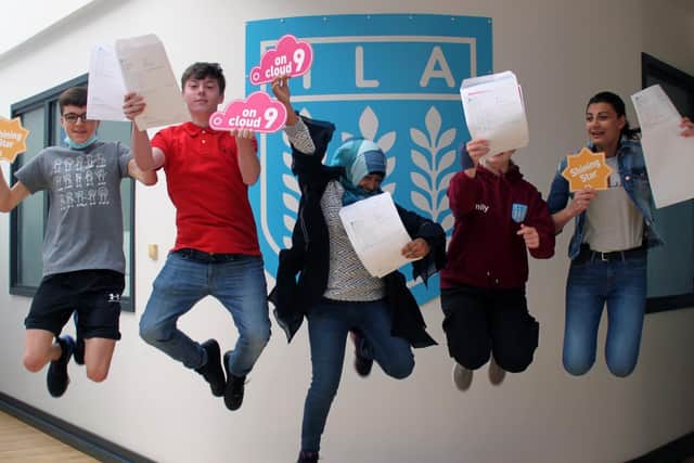 Highfield Leadership Academy pupils celebrate outstanding GCSE results. Pic: Highfield Leadership Academy