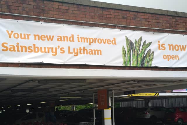 The banner at the Sainsbury's supermarket in St Annes
