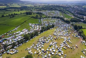 Drone footage shows the scale of the site