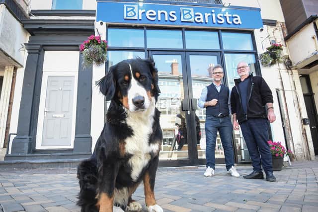 Brenda's owners Paul and Jay Davies-Bloomfield say although she can be a diva, she's always willing to lend a paw and bring people into the coffee shop for a brew. Pic: Dan Martino/JPI Media