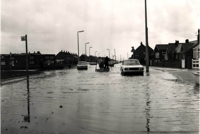 Flood stricken Lancashire during the 1977 floods